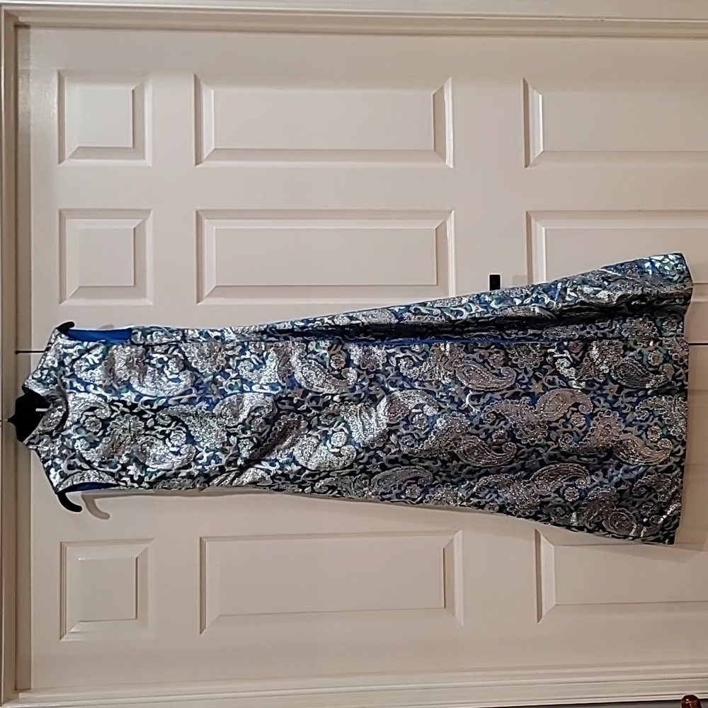 Vintage 1960s Paisley Floral Jacquard Hostess Gown Couture
